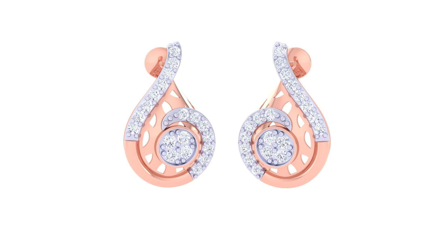 The Giovanna Diamond Earrings by Niraa feature elegant gold teardrop designs adorned with sparkling white stones. The intricate swirls blend gold and silver-toned elements, creating a sophisticated look. Product description is missing; please provide it for SEO keyword assistance.