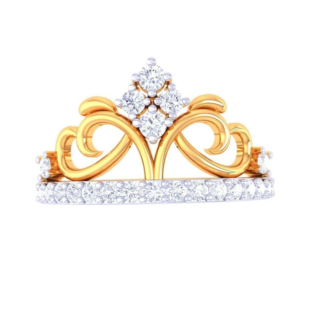Experience the elegance of Niraas Bella Diamond Ladies Ring, a luxurious gold and diamond masterpiece featuring ornate floral designs with sparkling diamonds in a symmetrical pattern, radiating sophistication and timeless beauty.