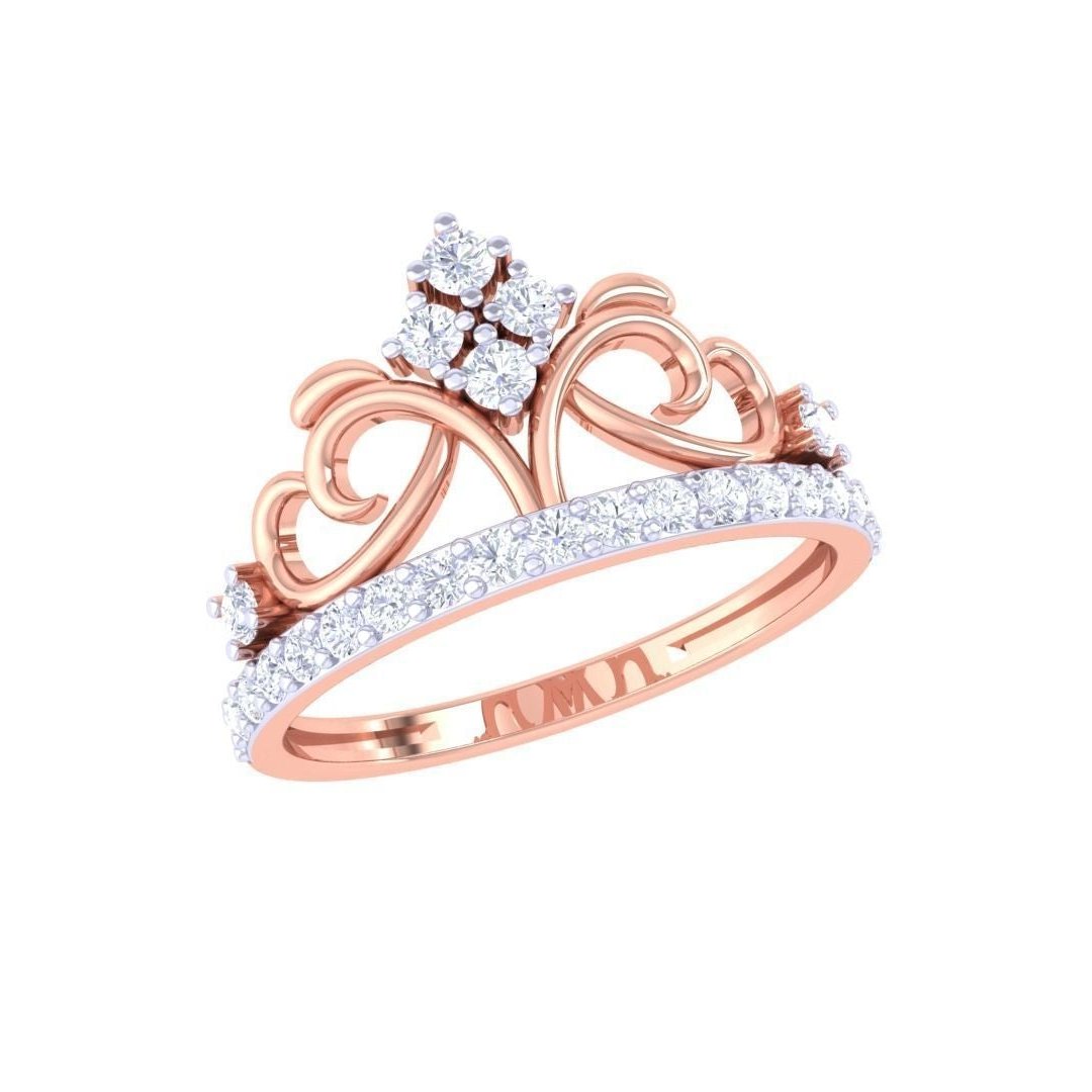Experience the elegance of Niraas Bella Diamond Ladies Ring, a luxurious gold and diamond masterpiece featuring ornate floral designs with sparkling diamonds in a symmetrical pattern, radiating sophistication and timeless beauty.