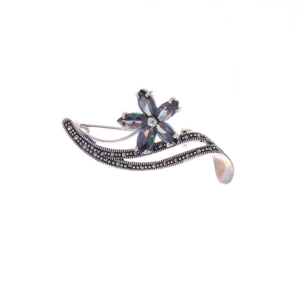 Victorian Floral Brooch in 925 silver