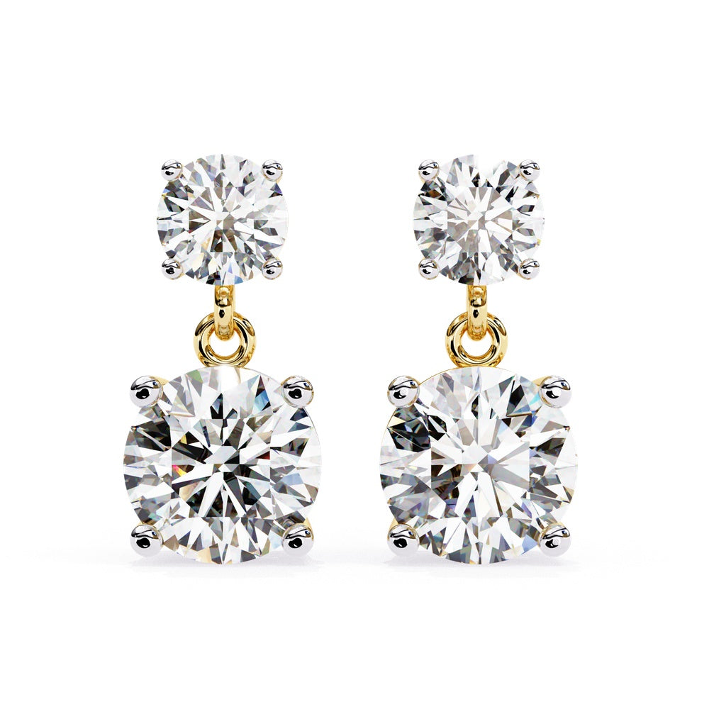 Classic-Duo Drop Solitaire Earrings