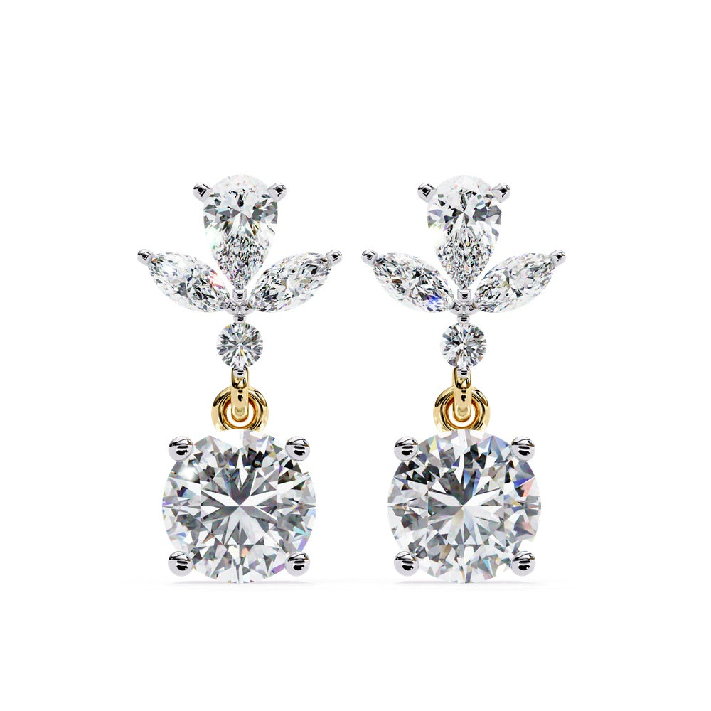 Bouquet Solitaire Drop Earrings