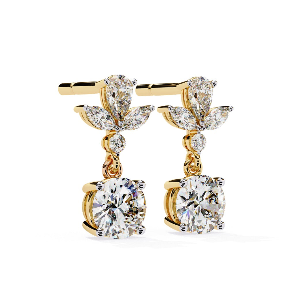 Bouquet Solitaire Drop Earrings
