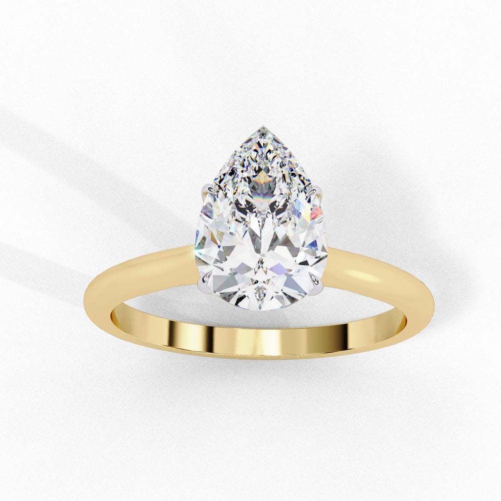 Classic Pear Solitaire Ring