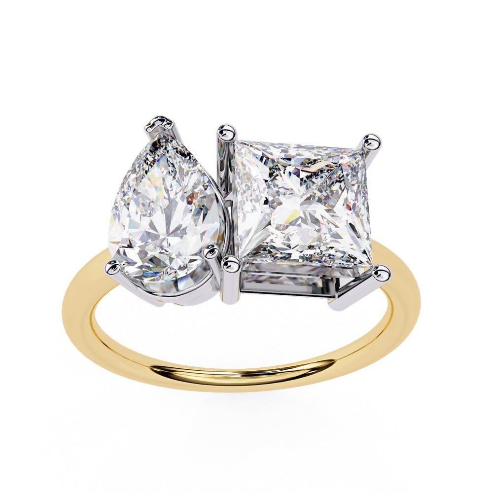 Toi Et Moi Pear & Princess Solitaire Ring