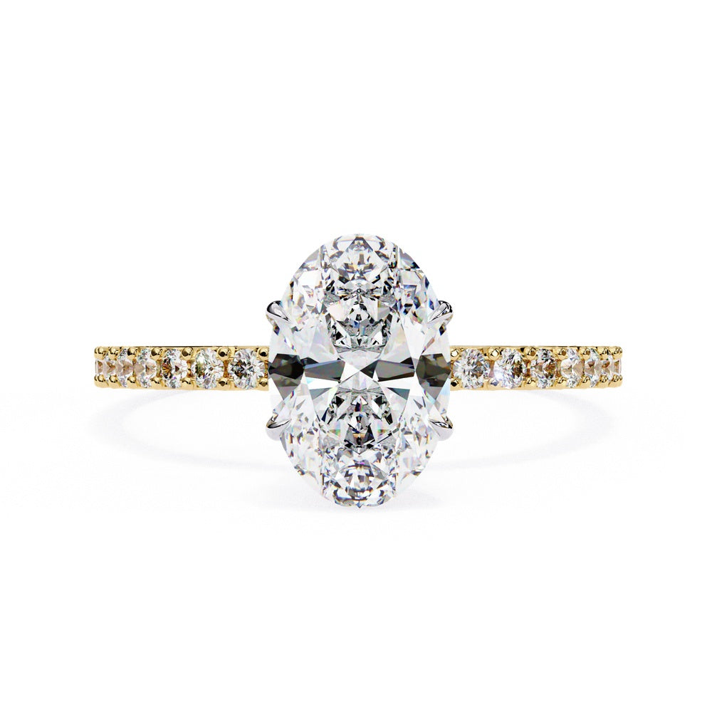 Decorated Solitaire Ring Oval