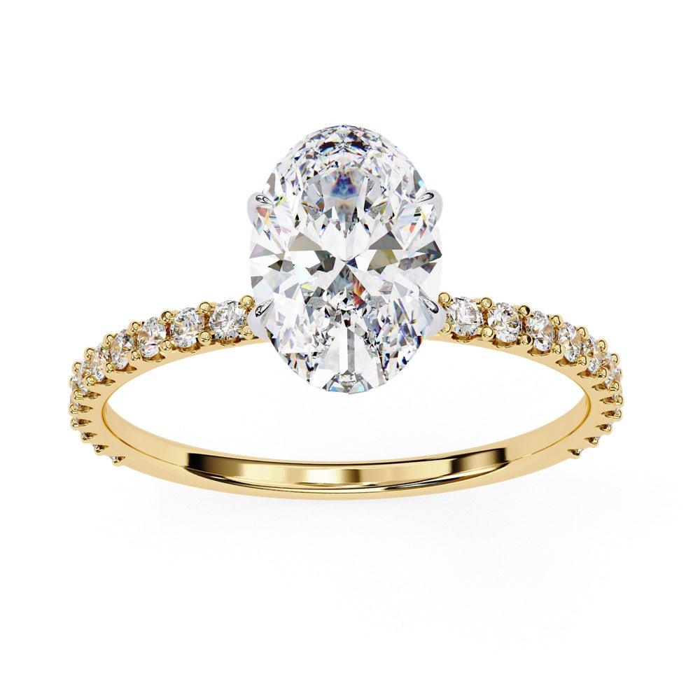 Decorated Solitaire Ring Oval