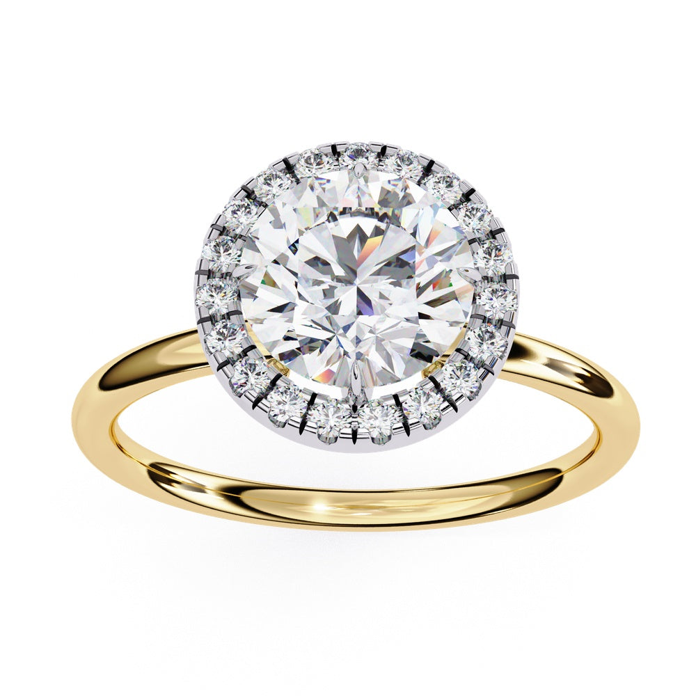 Classic Solitaire Ring with Halo