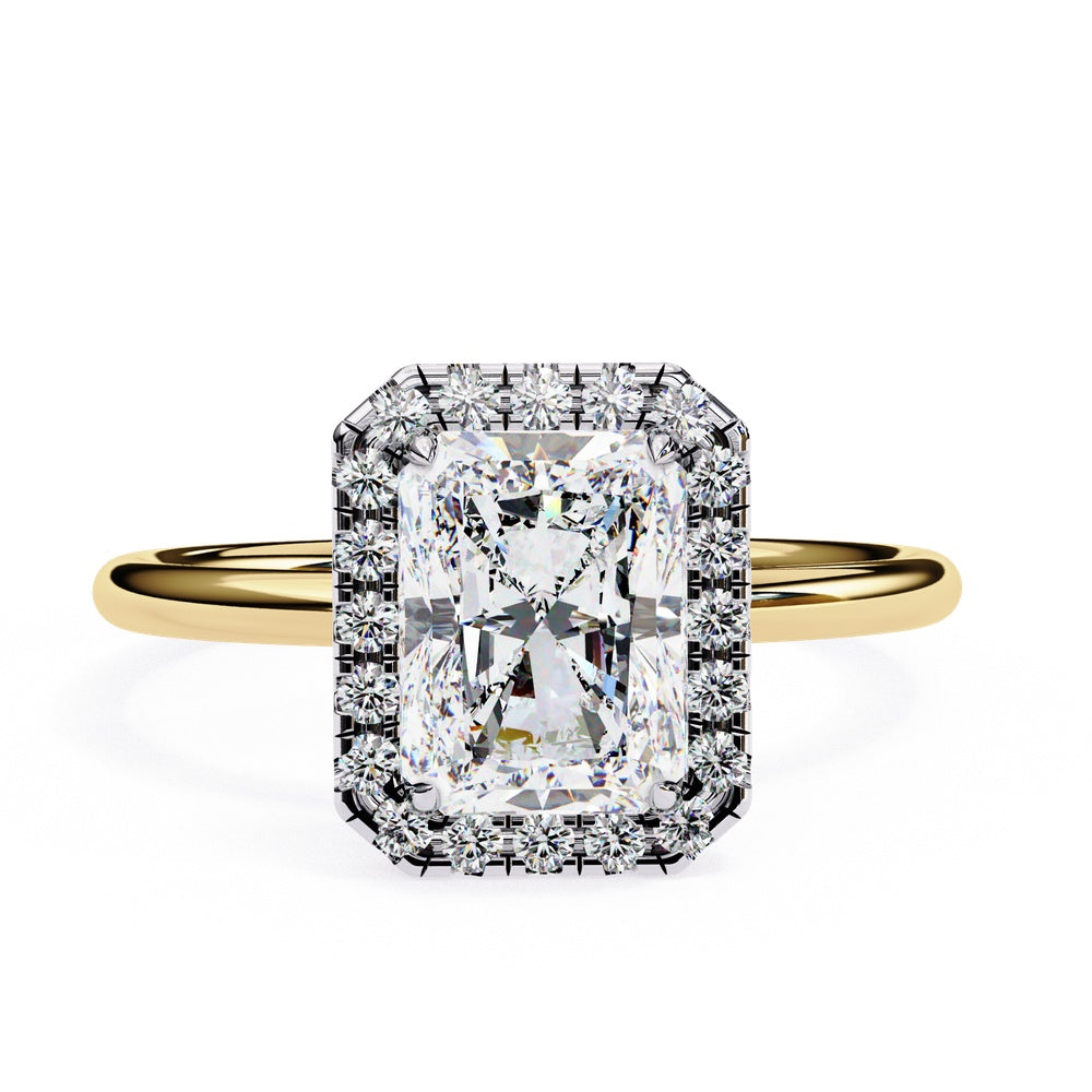 Classic Radiant Cut Solitaire Ring with Halo