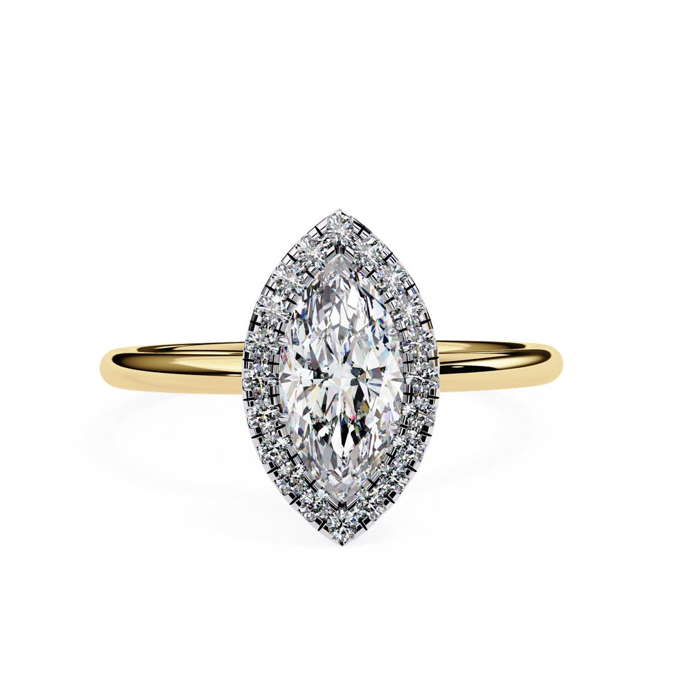 Classic Marquise Solitaire Ring with Halo