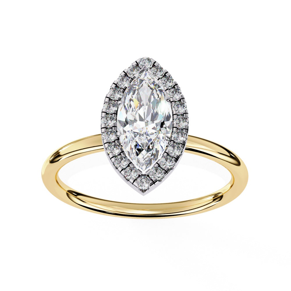 Classic Marquise Solitaire Ring with Halo