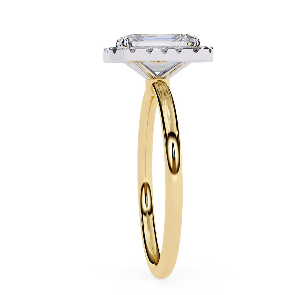 Classic Emerald Cut Solitaire Ring with Halo