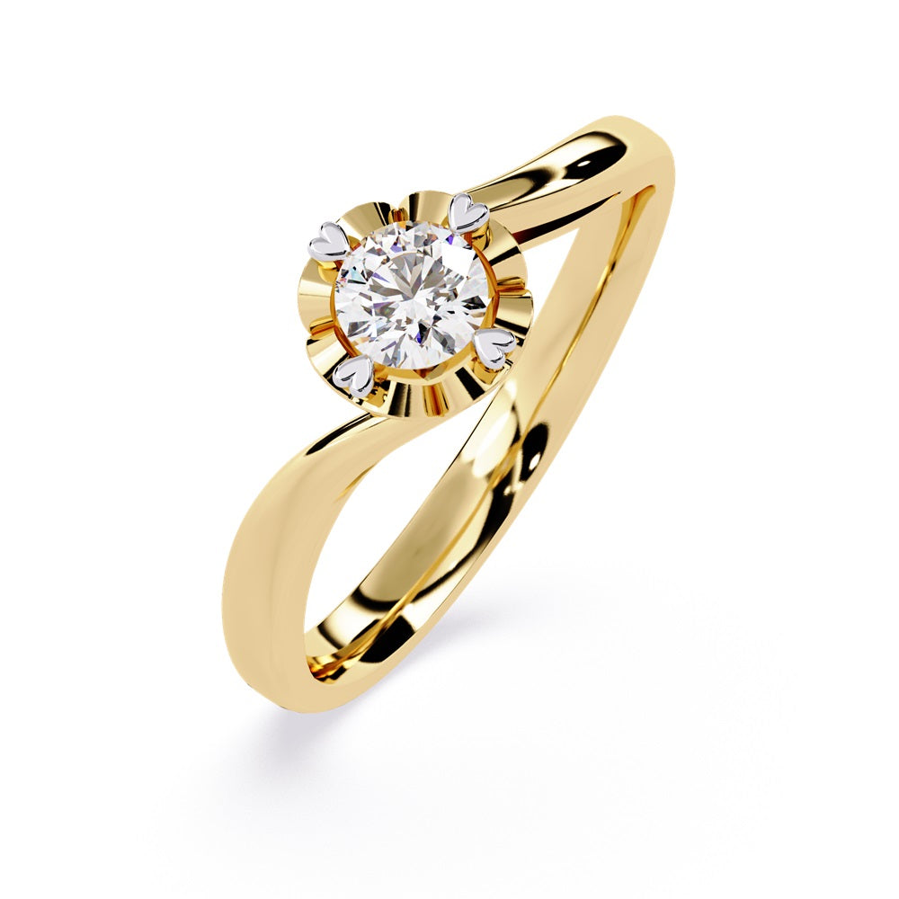 Beautiful gold engagement ring showcasing a dazzling diamond in the center, ideal for an unforgettable proposal.