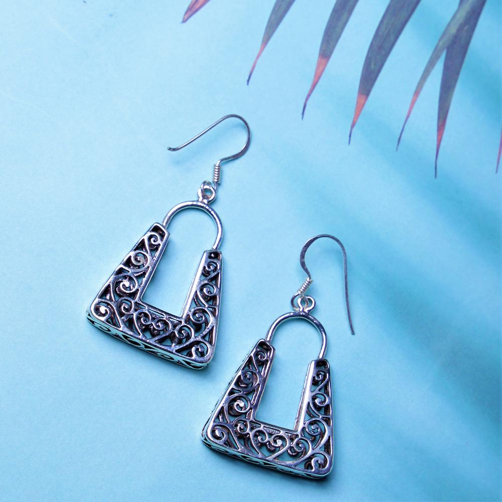 Trapeeze drop Earrings in 925 silver
