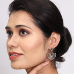 Silver Oxidized Trendy Tribal Earrings