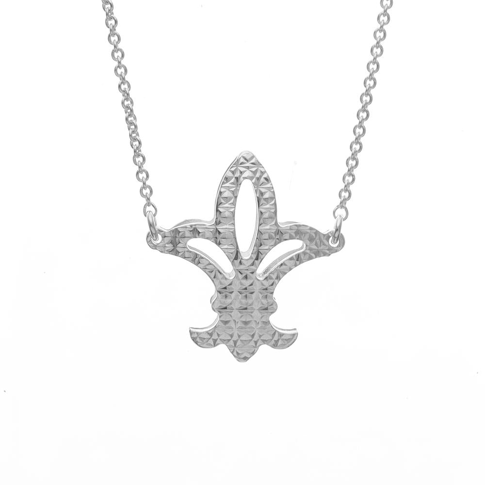 Fleur De Lis pendant with chain in 925 silver